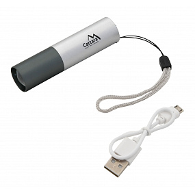 Svítilna kapesní LED 120lm ZOOM nabíjecí SILVER Svítilna kapesní LED 120lm ZOOM nabíjecí SILVER