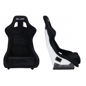 Fotel sportowy SLIDE KS2 Premium Black Welur & White Glitter