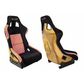 Fotel sportowy SLIDE KS2 Premium Black & Orange Welur Gold Glitter Fotel sportowy SLIDE KS2 Premium Black & Orange Welur Gold Glitter