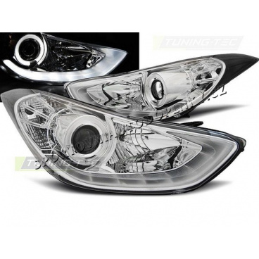 Hyundai Elantra 11.2010- přední světla chrome Daylight LED