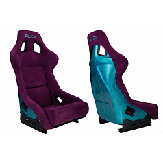 Sportovní křeslo SLIDE KS2 Premium Dark Purple Velur & Sea-Blue Glitter
