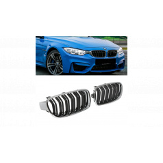 Mřížka BMW 3 F30 F31 dvojité žebrování Chrom & Černá