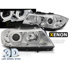 BMW E90/E91 03.2005-08.2008 přední čirá světla 3D U-Type chrome HID