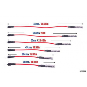Przewody zapłonowe PowerTEC AUDI 80 100 A6 A8 VW PASSAT 2.4 2.6 2.8L 90-00 Czerwone