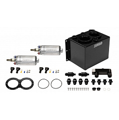 Nádrž na palivo Swirl Pot 3L TurboWorks pro 2 čerpadla 250LPH + lišta (v sadě) Černá