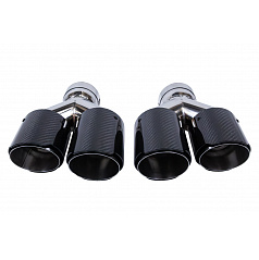Koncovka tlumiče 89mmx2 vstup 70mm Carbon Gloss Sada