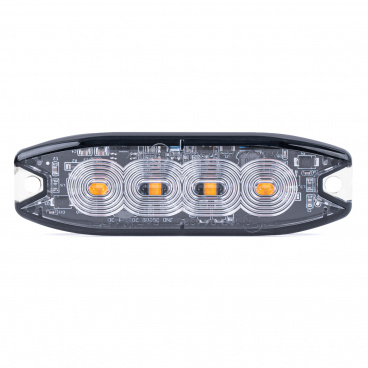 Výstražná plochá záblesková lampa 4 LED R65 R10 12-24V 