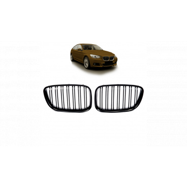 Gril BMW 5 F07 dvojité žebrování Matná černá Gril BMW 5 F07 dvojité žebrování Matná černá