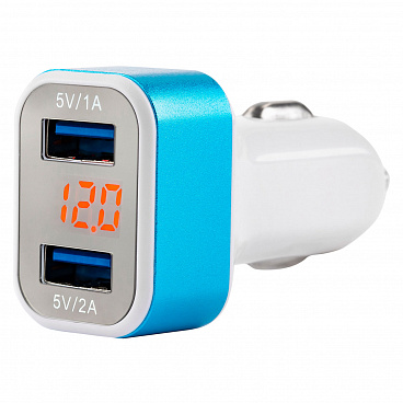 Nabíječka do auta 2xUSB + Tester napětí baterie