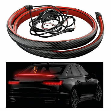 Karbon samolepicí spoiler s integrovaným červeným LED světlem 12V 120 cm Karbon samolepicí spoiler s integrovaným červeným LED světlem 12V 120 cm