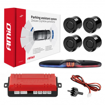 Sada parkovacích senzorů couvací senzory MAX LED 4 černé senzory 