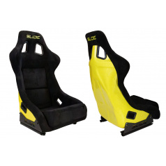 Sportovní křeslo SLIDE KS2 Premium Černý Velur & Žlutý Třpyt