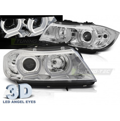 BMW E90/E91 03.2005-08.2008 přední čirá světla 3D U-Type chrome