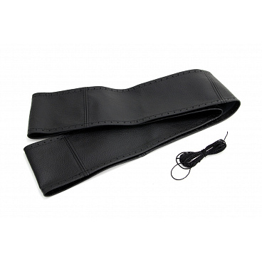 Potah na volant kožený černý/ černý šev pro průměr 37-39 cm Potah na volant kožený černý/ černý šev pro průměr 37-39 cm