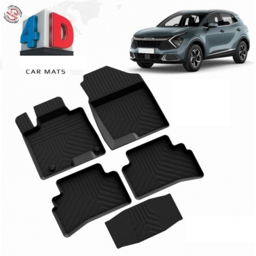 Gumový set 4D přesných autokoberců Kia Sportage 2021+ včetně krytu zadní střední části