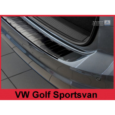 Nerez kryt- černá ochrana prahu zadního nárazníku Volkswagen Golf Sportsvan 2014+