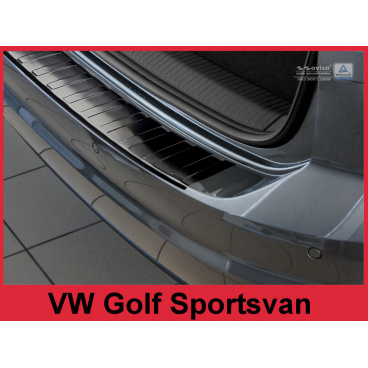Nerez kryt- černá ochrana prahu zadního nárazníku Volkswagen Golf Sportsvan 2014+