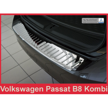 Nerez kryt- chrom ochrana prahu zadního nárazníku Volkswagen Passat B8 kombi 2014+