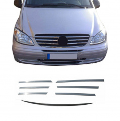 Nerez lišty přední masky Mercedes Vito W639 2003-2014, Viano 2003-10