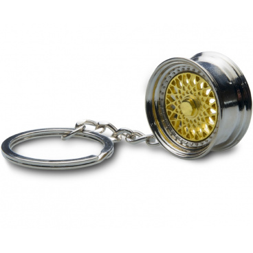 Přívěšek na klíče - lité kolo, zlaté Přívěšek na klíče - lité kolo, zlaté