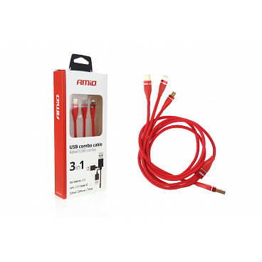 Multikabel do telefonu USB/ 3 konektory (iPhone + iPad, USB typ C a microUSB) Multikabel do telefonu USB/ 3 konektory (iPhone + iPad, USB typ C a microUSB)