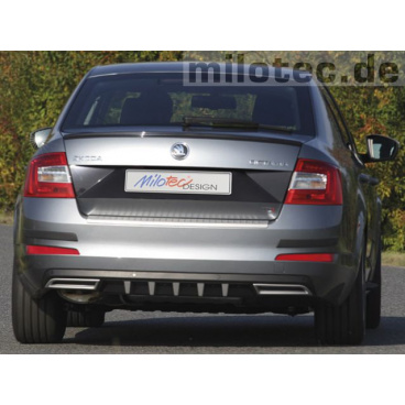Difuzor zadního nárazníku s převleky - ABS černá metalíza - Škoda Octavia III Limousine / Combi Difuzor zadního nárazníku s převleky - ABS černá metalíza - Škoda Octavia III Limousine / Combi
