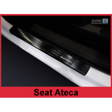 Nerez černé ochranné lišty prahu dveří 4ks Seat Ateca 2015-16