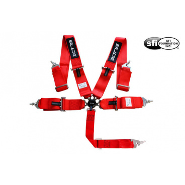 Sportovní pásy Slide Quick 5p 3" Červené Homologace SFI