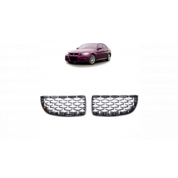 Gril BMW 3 E90 E91 Lesklá černá & Chrom