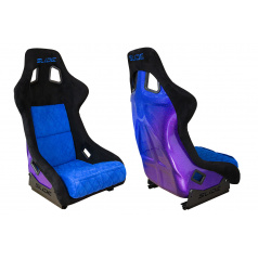 Sportovní skořepina SLIDE KS2 Premium Černé & Prošívané Modrý Velur Fialovo-Modrý Třpyt