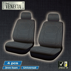 Luxusní přední autopotahy VENECIA černé 4 ks
