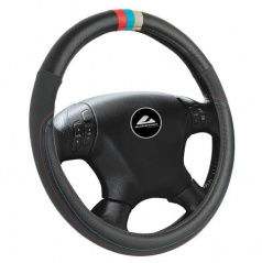 Potah na volant - barva černá s barevným pruhem
