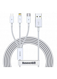 Multikabel do telefonu USB/ 3 konektory (iPhone +  iPad, USB typ C a microUSB)
