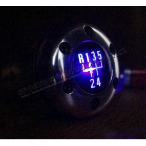 Hlavice řadící páky alu racing force s modrým indigo podsvícením