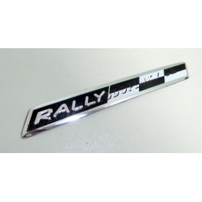 Plastický znak Rally alu provedení s podlepením 120X15 mm
