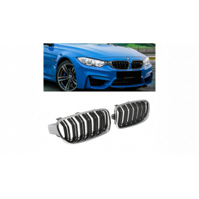 Mřížka BMW 3 F30 F31 dvojité žebrování Chrom & Černá Mřížka BMW 3 F30 F31 dvojité žebrování Chrom & Černá