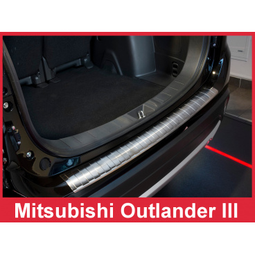 Nerez kryt- ochrana prahu zadního nárazníku Mitsubishi Outlander III FL 2012-15