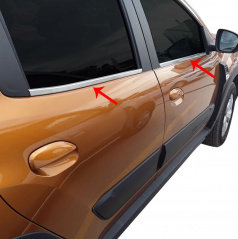 Nerez lišty oken Omtec Dacia Duster 2018+ leštěné provedení 4 ks