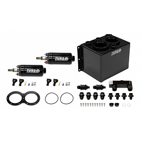 Nádrž na palivo Swirl Pot 3L TurboWorks pro 2 čerpadla 300LPH + lišta (v sadě) Černá