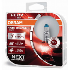 Žárovka Osram Night Breaker Laser H1 +150% 12V/55W P14.5s (sada 2 ks) 