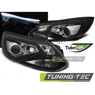 Ford Focus MK3 2011- přední čirá světla Tube Lights black Ford Focus MK3 2011- přední čirá světla Tube Lights black