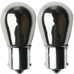 Sada žárovek BaU15S 12V 21W  symetrická chrom oranžové 2 ks