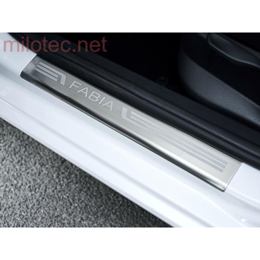 Ochranné kryty prahů s výstupky, nerez, Škoda Fabia II