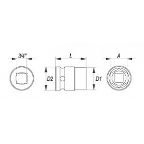 Nástavec 3/4" rázový šestihranný 41 mm CrMo