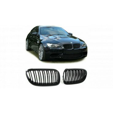 Mřížka BMW 3 E92 E93 Facelift dvojité žebrování Lesklá černá