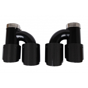 Końcówka Tłumika 101mmx2 wejście 70mm Carbon Gloss Zestaw