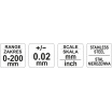 Měřítko posuvné 200 x 0,02 mm