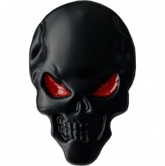 Samolepící kovový znak LEBKA (černá) 35x50 mm