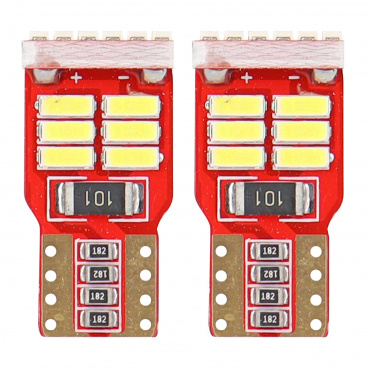 Žárovky parkovací T10 18 SMD LED bílé 6000K  CAN BUS (s odporem) - 2 ks