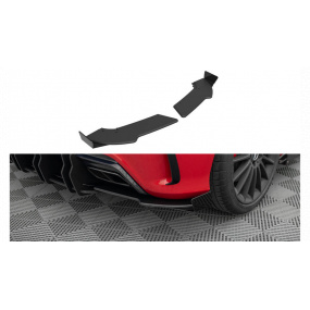 Splitter Mercedes-Benz A W176 Facelift Tył Boczne Street Pro Black-Red + Gloss Flaps